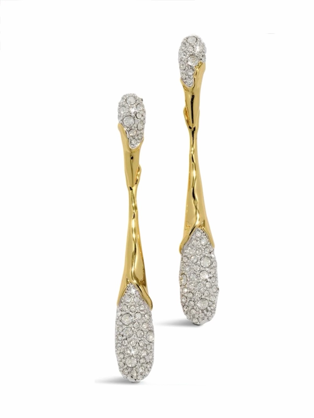 Solanales Linear Crystal Teardrop Earrings Gold Clear NEW Alexis Bittar JL19